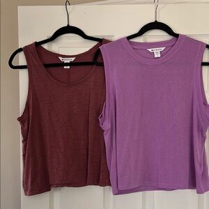 Banana Republic Women's Sleeveless Tops - Purple and Brown
